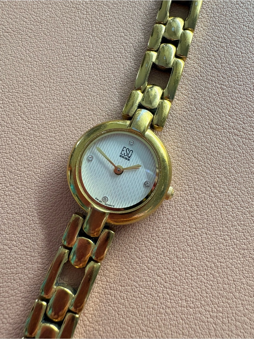 ESQ Swiss Gold-Tone Women's Bracelet Watch with White Dial